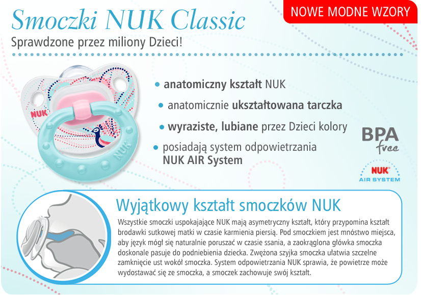 Informacja o smoczkach NUK Classic